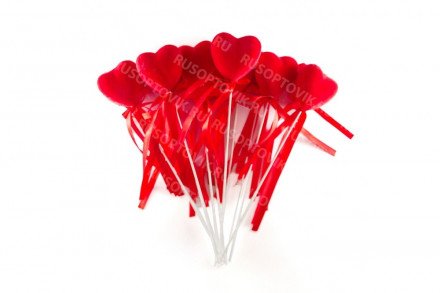 Декоративное красное сердце маленькое 12 шт оптом 