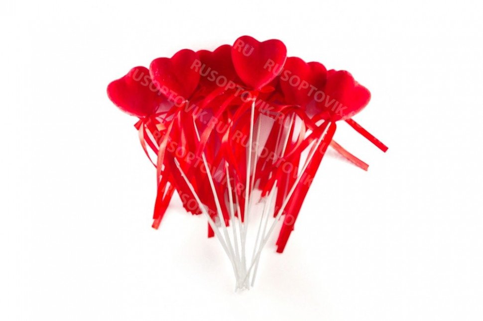 Декоративное красное сердце маленькое 12 шт оптом Декоративное красное сердце маленькое 12 шт оптом