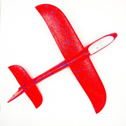 Самолет метательный планер со светящейся кабиной 48 см оптом 