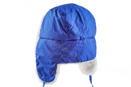 Шапка-ушанка синяя оптом 