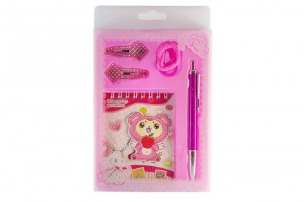 Детский набор: блокнот, ручка, заколки оптом 