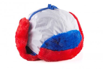 Шапка-ушанка триколор оптом 