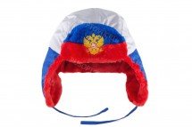 Шапка-ушанка триколор оптом