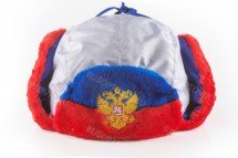 Шапка-ушанка триколор оптом