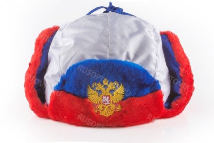 Шапка-ушанка триколор оптом 