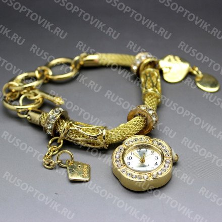 Часы Pandora на металлическом плетёном ремешке оптом 