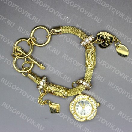 Часы Pandora на металлическом плетёном ремешке оптом 