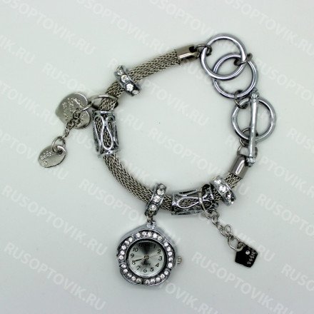 Часы Pandora на металлическом плетёном ремешке оптом 