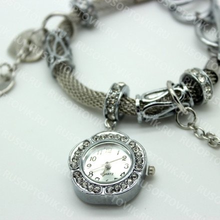 Часы Pandora на металлическом плетёном ремешке оптом 