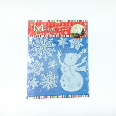 Новогодние наклейки на стекло Merry Christmas оптом 