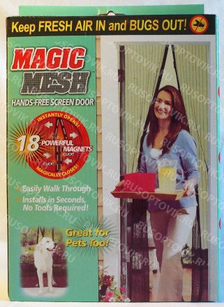 Москитная сетка на магнитах Magic Mesh в коробке оптом 