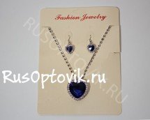 Комплект ожерелье и серьги "Сердце Океана" оптом