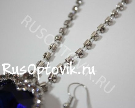 Комплект ожерелье и серьги "Сердце Океана" оптом 