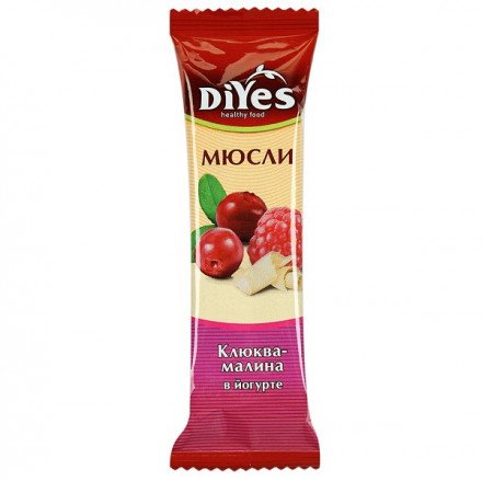 Батончик мюсли ДиYes клюква-малина в йогурте 25 г оптом 