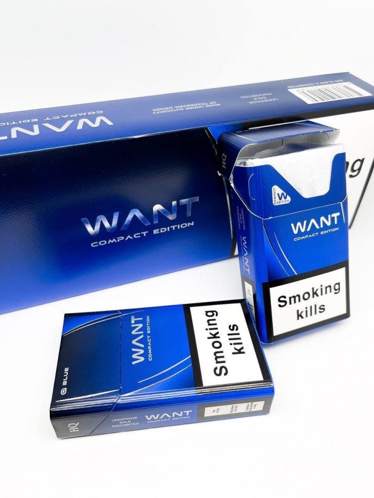 Сигареты Want QS (компакт) blue оптом 