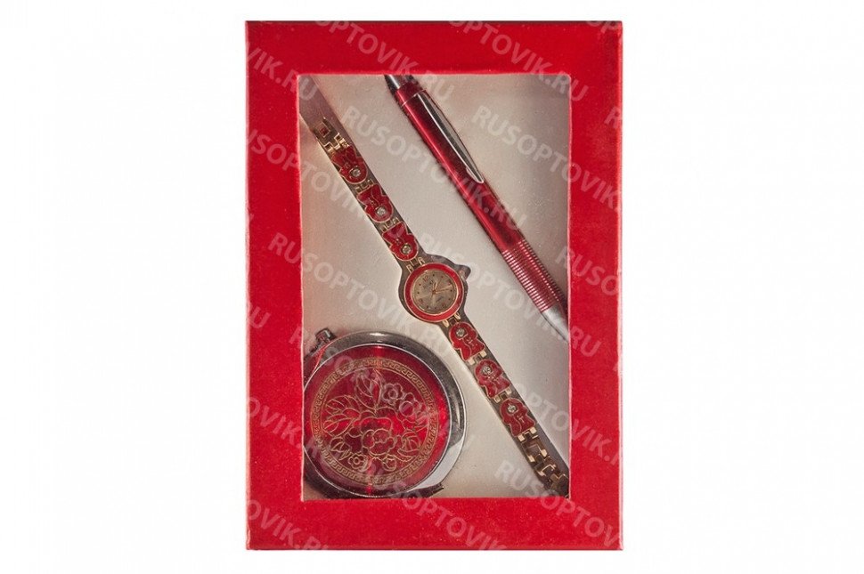 Набор зеркало, ручка, часы оптом Набор зеркало, ручка, часы оптом