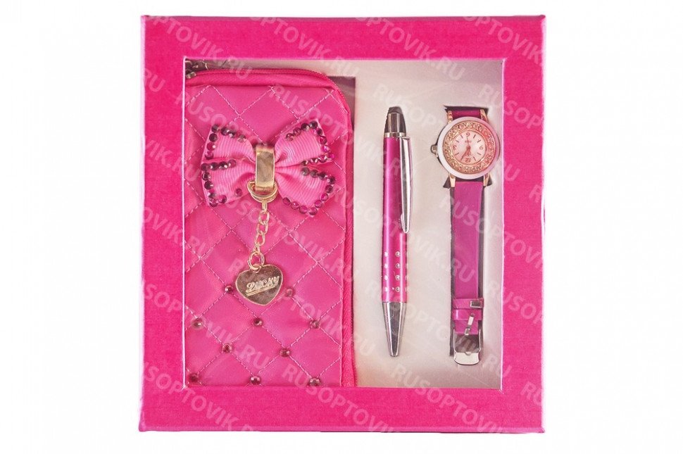 Набор кошелек, ручка, часы оптом Набор кошелек, ручка, часы оптом