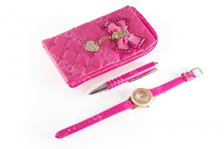 Набор кошелек, ручка, часы оптом 