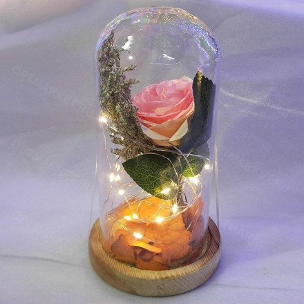 Искусственная роза в колбе с подсветкой оптом 