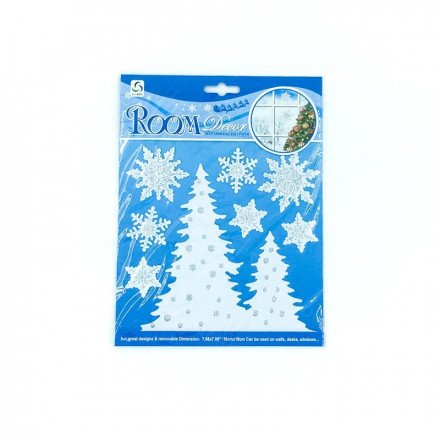 Новогодние наклейки на стекло Room Decor 24 х 18 см оптом 