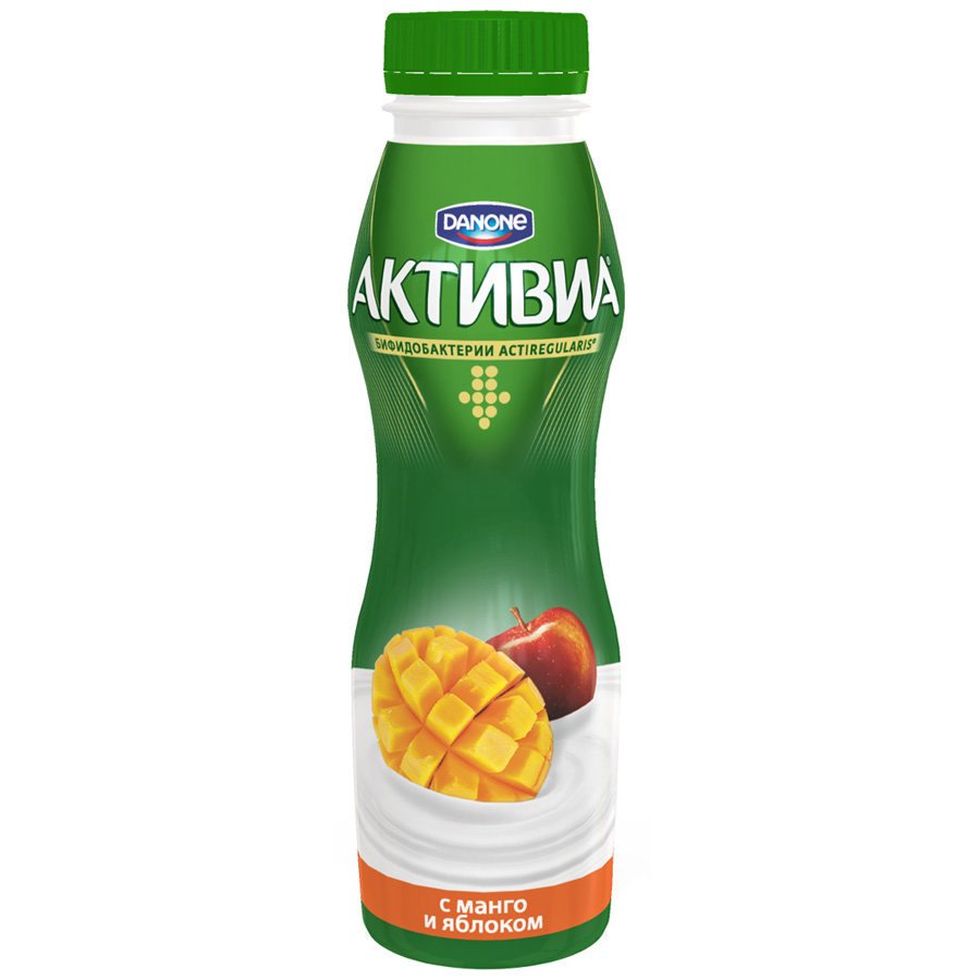 Био йогурт питьевой Активиа Манго и яблоко 2% 290 мл оптом 