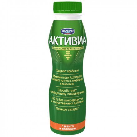 Био йогурт питьевой Активиа Манго и яблоко 2% 290 мл оптом 