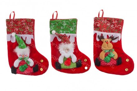Рождественский носок для подарков оптом 