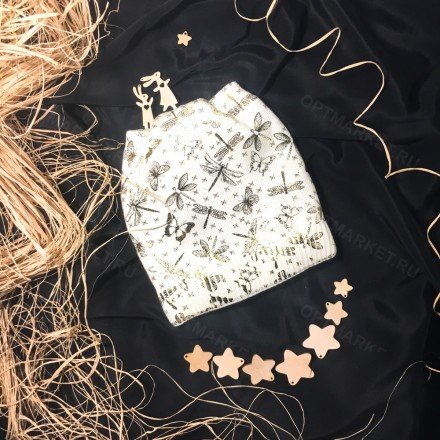 Шапка с золотыми стрекозами оптом 