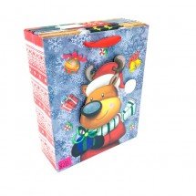 Новогодний подарочный крафт-пакет 30 х 25 см оптом