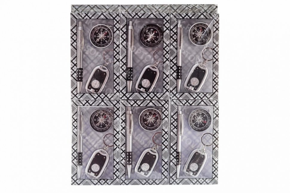 Набор: ручка, брелок, компас оптом Набор: ручка, брелок, компас оптом