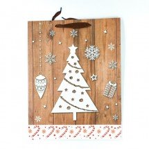 Новогодний подарочный крафт-пакет 40 х 30 см оптом