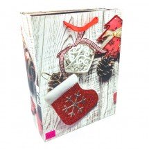 Новогодний подарочный крафт-пакет 40 х 30 см оптом