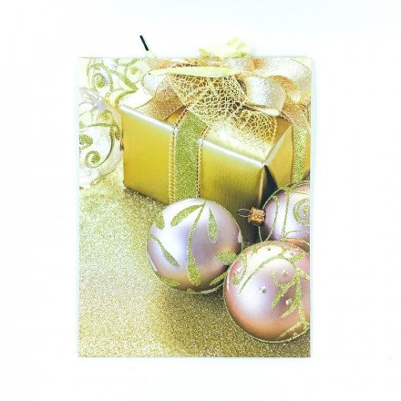 Новогодний подарочный крафт-пакет 40 х 30 см оптом 