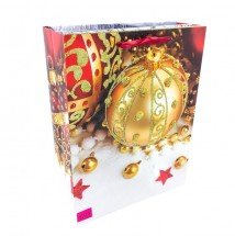 Новогодний подарочный крафт-пакет 40 х 30 см оптом