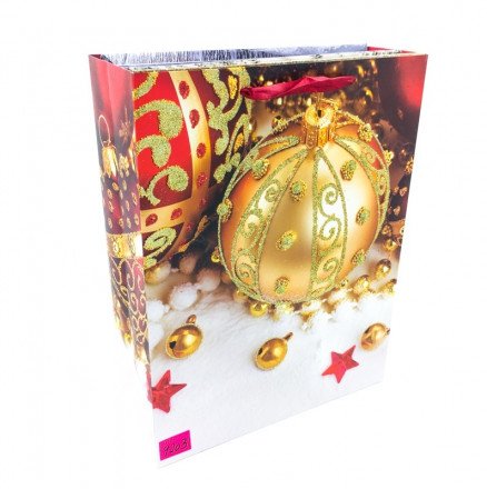 Новогодний подарочный крафт-пакет 40 х 30 см оптом 