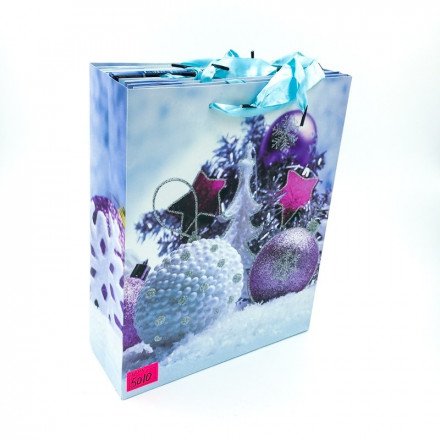 Новогодний подарочный крафт-пакет 40 х 30 см оптом 