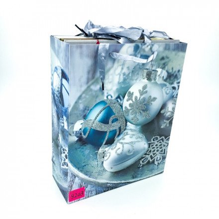 Новогодний подарочный крафт-пакет 40 х 30 см оптом 