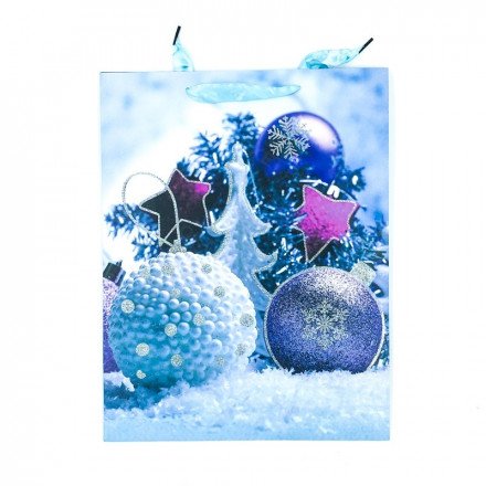 Новогодний подарочный крафт-пакет 40 х 30 см оптом 