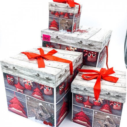 Набор из 4-х новогодних коробок оптом 