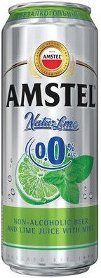 Пиво светлое Amstel Lime безалкогольное в банке 0.5л оптом 