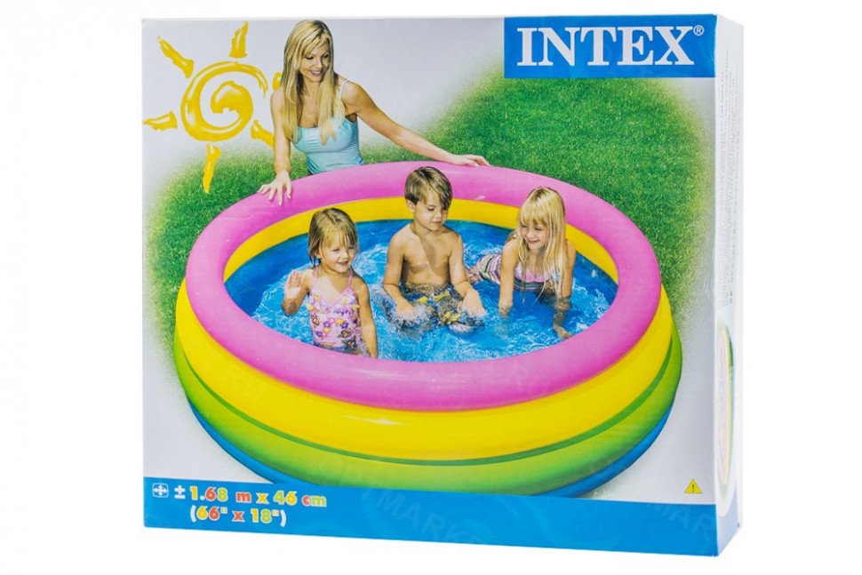 Надувной детский бассейн "Rainbow" 168х46см Intex оптом Надувной детский бассейн "Rainbow" 168х46см Intex оптом