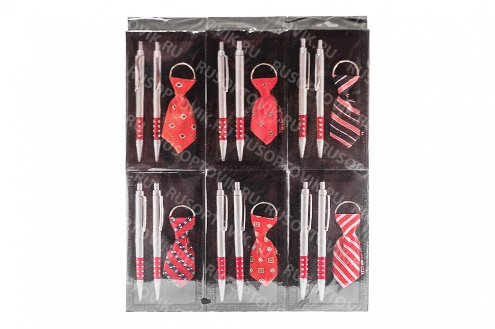 Подарочный набор: 2 ручки, брелок-галстук оптом Подарочный набор: 2 ручки, брелок-галстук оптом
