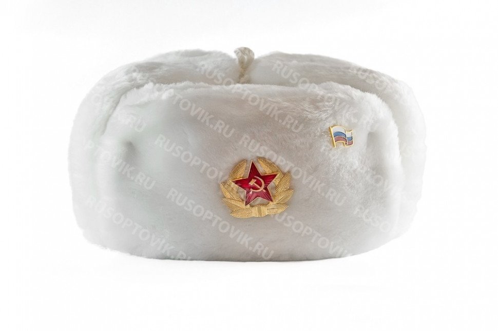 Шапка ушанка белая оптом 