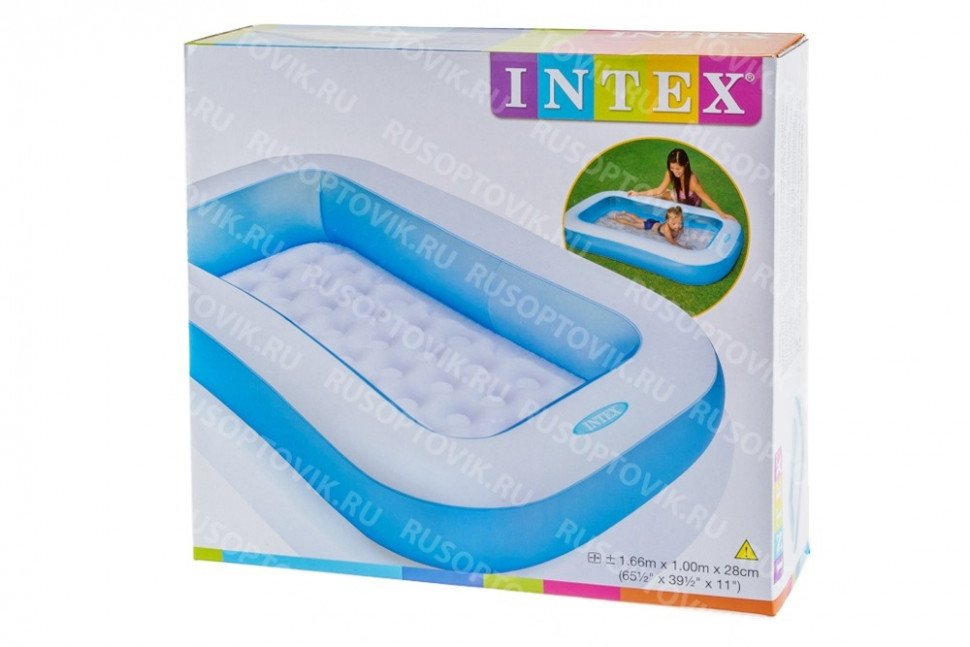 Надувной детский бассейн "Rectangular Baby Pool" 166х100х28см Intex оптом Надувной детский бассейн "Rectangular Baby Pool" 166х100х28см Intex оптом