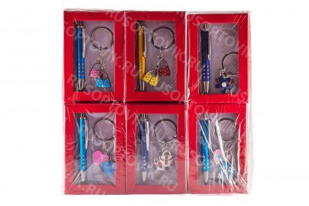 Подарочный набор: ручка с брелком оптом 