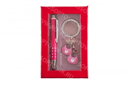 Подарочный набор: ручка с брелком оптом 