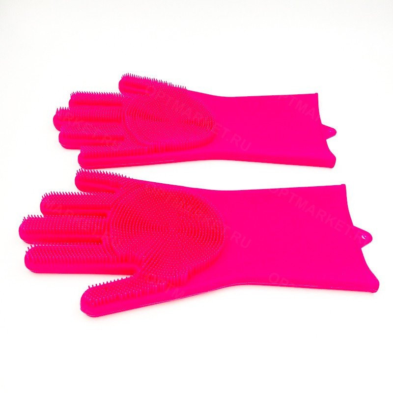 Чудо силиконовые перчатки-щетки для мытья Magic Brush оптом 