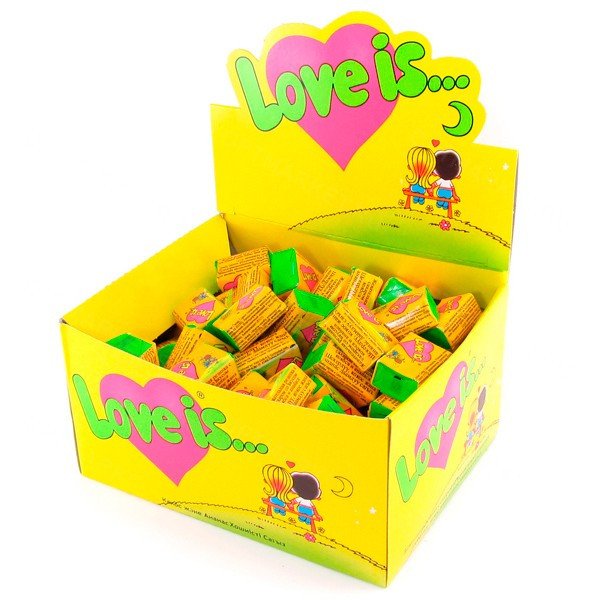 Блок жвачек Love is — "Кокос-Ананас" оптом 