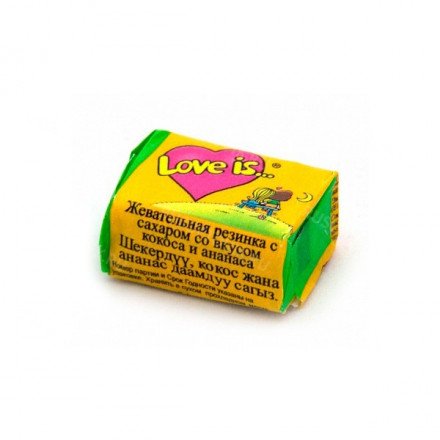 Блок жвачек Love is — &quot;Кокос-Ананас&quot; оптом 