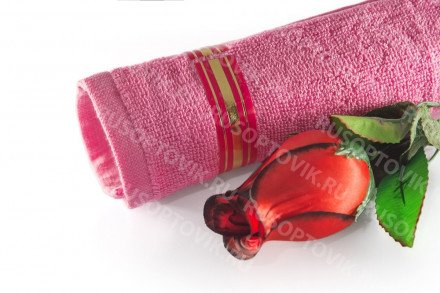 Подарочный набор: "С 8 марта" роза и полотенце 32 на 30 см оптом 